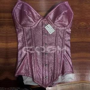 Corsé Sexy con Lentejuelas Rosas Brillantes, Top Glamuroso para Fiestas y Eventos Nocturnos - Product Image 3