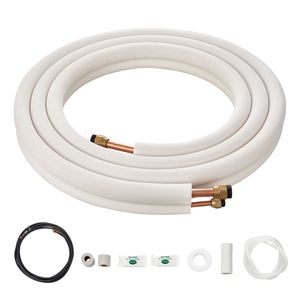 Set di tubi in rame per HVAC da 16 piedi, da 3/8" a 5/8" D.E., isolamento a triplo strato per AC/Riscaldamento PU - Product Image 1