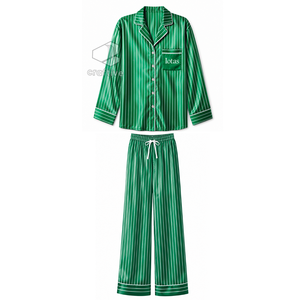 Iota Phi Lambda Sorority Women's Striped Pajama Set Button-Front PJs With Drawstring Pants Comfortable Sleepwear Cozy Loungewear - Product Image 1