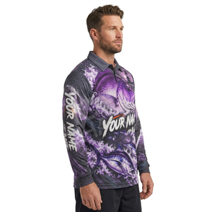 Camiseta Polo de Pesca con Estampado de Peces Personalizada para Hombre, Manga Larga, Ligera, de Alto Rendimiento, para Marcas de Equipamiento para Actividades al Aire Libre - Product Image 2