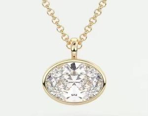 Collar con Dijes de Letras Engastados y Diamantes VVS, Chapado en Oro sobre Plata 925, Joyería de Fiesta para Mujer - Product Image 3