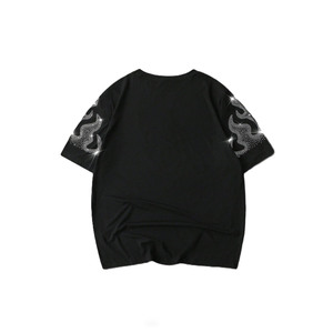 Manufacturer Rhinestone Tribal <b>Flame</b> T <b>Shirt</b> For Men Bling Diamond Graphic Streetwear 100% Cotton Drop Shoulder Summer Top - Product Image 3