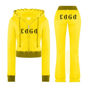 Conjunto deportivo corto al por mayor, tela transpirable, logotipo personalizado, chándal de moda para mujer, estilo universitario - Product Image 6
