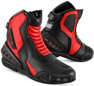 Motorcycle Leather Racing <b>Shoes</b> Reinforced Motorbike Protective Boots with Ankle Support CE Certified Non-Slip Rubber Sole - Product Image 1