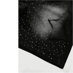 กางเกงขาสั้นสตรีทแวร์ผ้าฝ้ายทรงโอเวอร์ไซส์สไตล์วินเทจฟอกสีแบบย้อมกรดพิมพ์ลายตามสั่ง OEM - Product Image 4