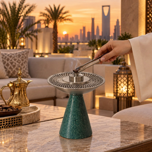 <b>Mother</b> of Pearl Inlay Bakhoor Burner with Metal Lattice Tray | Arabian Oud Incense Holder for Luxury Home Hotel Majlis DecorGift - Product Image 4