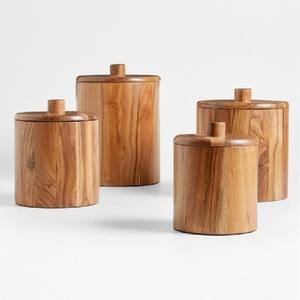 En gros, Bol à bougie rond en bois avec couvercle en bois, Récipient pour bougies, Décoration de Noël, Prix bas, En vrac, Outils pour épices indiennes - Product Image 1