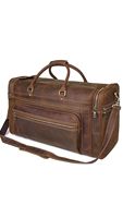 Bolsa de Viaje de Cuero Vintage de Lujo, con Patrón de Letras, Correa Ajustable, Cierre de Cremallera, 20-35L, Color Personalizado
