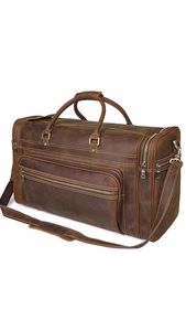 New Arrival Luxury leather Duffle Bag Adjustable <b>Strap</b> Zipper Closure Large Capacity Multi-Function for Travel Daily - Product Image 6
