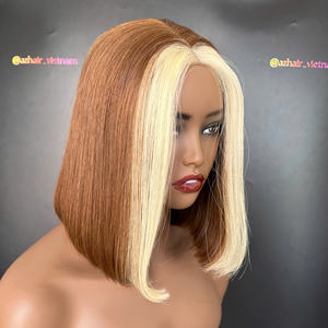 วิกผมบ๊อบวิกผมคนเวียดนามแบบดิบสุดหรูวาดแบบคู่สีกำหนดเองอายุการใช้งานยาวนาน - Product Image 6