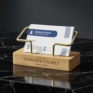 Wooden Card Holder For Office Table Hospital Reception Visiting Card Holder <b>Tabletop</b> Business Card Holder Display Card Holder - Product Image 1