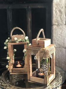 Farol de vela de madera hecho a mano y personalizado para eventos y decoración del hogar, para colgar y para piso. - Product Image 5
