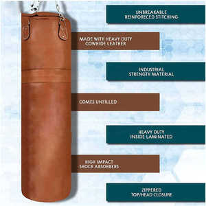 Sacs de frappe en cuir véritable de haute qualité, sacs de boxe personnalisés pour l'entraînement, vente en gros d'usine de sacs de kickboxing - Product Image 6