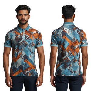 Chemises en coton uni pour hommes avec impression numérique, service OEM, qualité supérieure, couleur et logo personnalisés, tissu jersey - Product Image 4