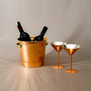 Verres à cocktail Martini plaqués cuivre, gobelets en or rose, grands gobelets français, verres à vin en métal, verres coniques pour service de vin – Vente en gros - Product Image 4