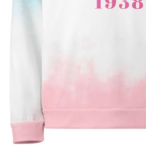 Jack and Jill 1938 Women <b>Tie</b> <b>Dye</b> <b>Sweatshirt</b> Blue White Pink Long Sleeve Crew Neck Casual Graphic Pullover Custom Wholesale - Product Image 6