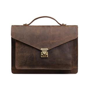 Maletín de Cuero Genuino Crazy Horse de Grano Completo para Hombre, Maletín para Portátil de 15 Pulgadas, Maletín de Cuero para Oficina, Modelo LLB-0353 - Product Image 2