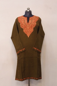 Robe traditionnelle musulmane pour femmes, en coton brodé, style kashmiri, ample, à manches longues, pour l'hiver, vêtements ethniques - Product Image 3