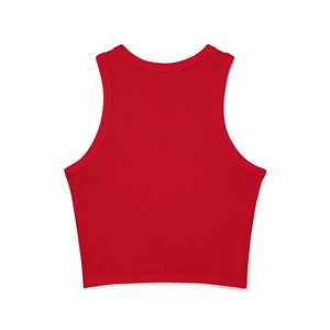 Débardeur côtelé en maille pour femme, imprimé personnalisé, dos nageur, col rond, style décontracté - Product Image 2