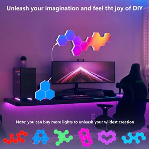 Pannelli LED Esagonali da Parete, Set da 10, Luci RGB per Gaming, Controllo Smart tramite APP, Piastrelle Esagonali Modulari con Espansione a Scorrimento - Product Image 4