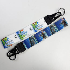 5 Customize Durable Promotional Letterpress Printing Metal Swivel Lobster Clasp Hook Wristlet <b>Lanyard</b> Keychain Fabric Logo Wrist - Product Image 3