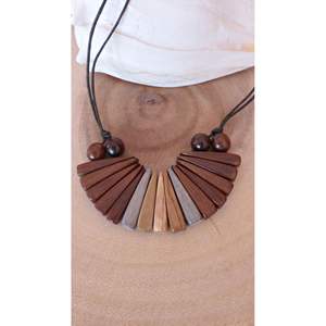 Handmade Natural Vintage Style Wooden Necklace Jewelry for Women Bamboo and Wood <b>Crafts</b> - Product Image 1