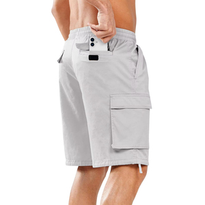 Pantalones Cortos de Playa para Hombre, de Secado Rápido, Color Sólido, con Bolsillos, Cintura Elástica, Largo Medio, Tejido de Poliéster, con Estampado de Flores - Product Image 3
