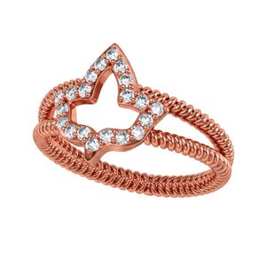 Rose Gold Rope Design <b>Ring</b> Women Elegant Fashion Jewelry <b>Crystal</b> Sterling Silver <b>Ring</b> Stylish Statement Accessory Gift Daily - Product Image 6