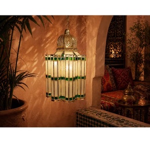 Top Quality Style Brass Pendant Lamp Hexagonal Glass <b>Shade</b> Home Decor Lighting Fixture - Product Image 2