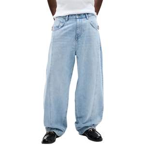 Jeans en denim amples et décontractés pour hommes, personnalisables en gros, style streetwear unisexe à jambe large, pantalons cargo décontractés, pantalons de mode en gros - Product Image 1