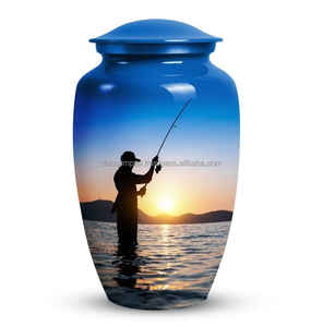 Men Picture Look cremation Urn Decorative Metal Cremation Urn <b>Memorial</b> Urn Durable with Polished Design at wholesale price - Product Image 1