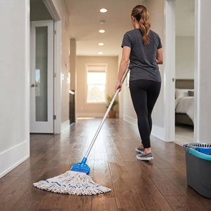 Recharge de tête de balai serpillère en coton robuste et réutilisable, auto-essoreuse, pour nettoyage de sols humides, usage commercial et industriel, durable, vente en gros usine - Product Image 2