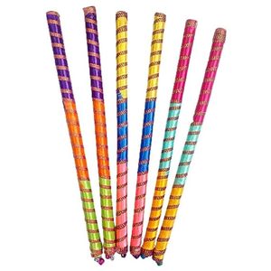 Imperial Brass Store - Par de palos de Dandiya de madera coloridos, accesorios tradicionales para el baile Garba, regalos para celebraciones y festivales, modelo - Product Image 1