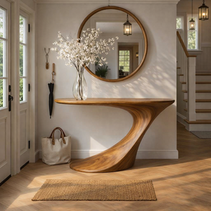 Mesa Consola de Madera Natural Sólida, Hecha a Mano, Moderna y Duradera, de Lujo, Ecológica, para Sala de Estar o Entrada - Product Image 4