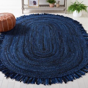 Alfombra Oriental Rectangular Trenzada Multicolor con Patrón Geométrico, Hilos Reciclados, Base de Yute, Pelo Bajo, Reversible, Apta para Mascotas - Product Image 2