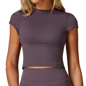 Camiseta de Cuello Alto para Mujer, Estilo Minimalista, Ropa Casual, Camiseta de Cuello Alto a la Moda - Product Image 1