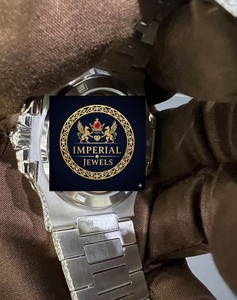 นาฬิกาควอตซ์สแตนเลสสตีลหรูหรา Imperial Jewels ขนาดตัวเรือน 30 มม. สาย 14 มม. หน้าปัดเรืองแสงแบบอนาล็อก ตัวล็อคแบบพับได้ ประดับโมอิสซาไนต์ GPS อัตโนมัติ - Product Image 3