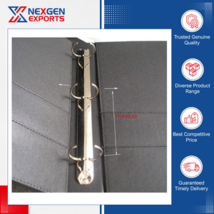 Nexgen Exports ผู้ผลิตจากอินเดีย แฟ้มใส่เอกสารแบบห่วงหนัง PU คุณภาพเยี่ยมอเนกประสงค์ พร้อมช่องใส่บัตร - Product Image 4