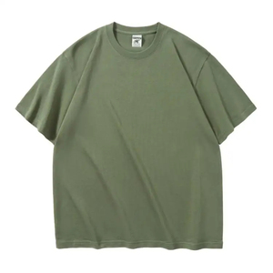 Camiseta de Manga Corta Oversize Roja para Hombre, Color Liso, Cuello Redondo, Informal, para Marca Privada - Product Image 6