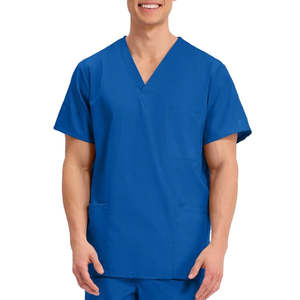 Uniforme Médico de Manga Corta, de Poliéster y Algodón, Colores Sólidos, Estilo Dividido, para Hombres y Mujeres - Product Image 3