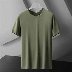 OEM Customized Men's Solid Short-Sleeved <b>T</b>-<b>Shirt</b> Summer Quick-Drying Elastic <b>Modal</b> Cotton Breathable Ice Sense Ice Silk Blank - Product Image 3