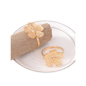 Wholesale Elegant Gold Leaf Napkin Rings Metal Hollow Out Napkin Holder Buckle For Luxury Wedding Party <b>Table</b> Decoration Events - Product Image 5