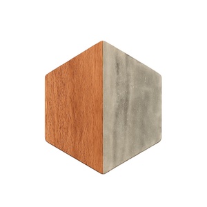 Marble Wood Hexagonal Coaster Tabletop <b>Protector</b> and Cup Holder for Multiple Cup coaster Wooden kitchen accessories for decor - Product Image 6