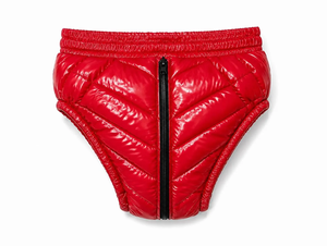 Nylon Puffer Quilted <b>Boxer</b> Briefs Zip Front Breathable Knitted <b>Underwear</b> for Men - Product Image 2