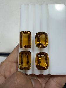 <b>Top</b> Quality Honey Quartz Natural Citrine Emerald Cut Loose Gemstones For Jewelry Making Yellow Rectangle Shape - Product Image 3