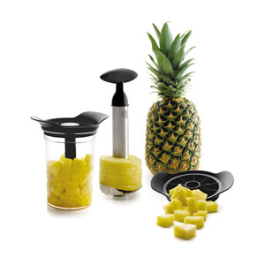 Coupe-ananas et éplucheur avec base pour une préparation facile des fruits - Product Image 1