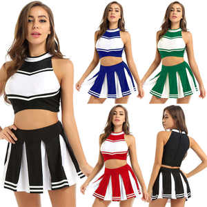 Tenues d'entraînement de cheerleading pour enfants, hauts courts au-dessus du genou, ensembles d'uniformes de cheerleading personnalisés, motif uni, vente en gros, performance optimale - Product Image 4