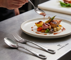 Ensemble de couverts en acier inoxydable poli miroir avec poignée en boucle, résistant à la rouille, pour la cuisine et l'hôtellerie - Product Image 6