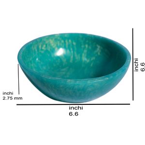 Handmade Ocean Wave Resin Fruit Bowl <b>Decorative</b> Blue & White Marble Pattern Centerpiece for Home <b>Decor</b>, Luxury Resin Salad Bow - Product Image 3