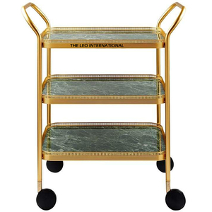 Table de service de luxe en métal doré au design moderne pour hôtel, restaurant, salon de thé et café, idéale pour la maison et les chambres d'hôtel - Product Image 1